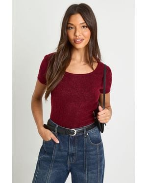 Boohoo Textured Knit Crew Neck Knitted Top