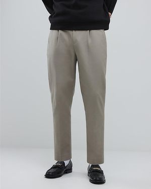 River Island Chino Trousers Tapered Fit Cotton - Grey