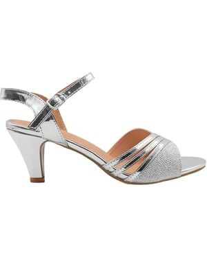 Where's That From Stormi Enkelband Extra Breed Lage Hak Sandalen (zilver) - Metallic