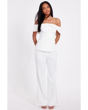 Quiz Tailored Trousers - White