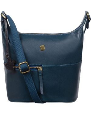 Conkca 'Little Kristin' Snorkel Leather Shoulder Bag - Blue