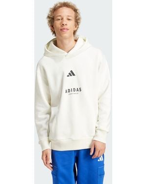 adidas All Szn Fleece Graphic Hoodie - White