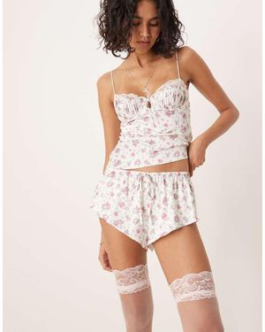 For Love & Lemons Thats Amore Sleep Shorts - White
