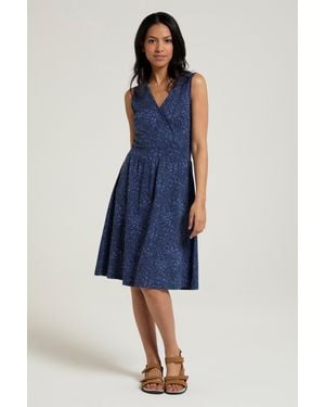Mountain Warehouse 'Newquay' Sleeveless Dress Casual Everyday Outfit Cotton - Blue