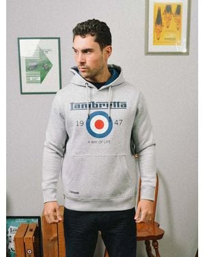 Lambretta Marl Target Hoodie Textile - Grey