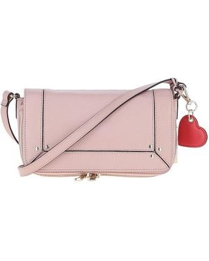 Ashwood Leather "Blossom" Flap Over Real Shoulder Bag - Pink