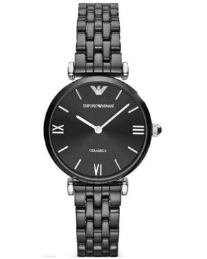 Armani Ladies Ar1487 Ceramic Watch - Black