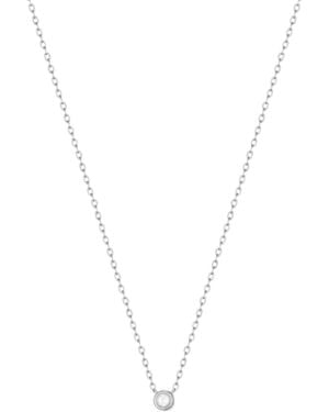 SEOL + GOLD Sterling Cz Bezel Necklace - Metallic