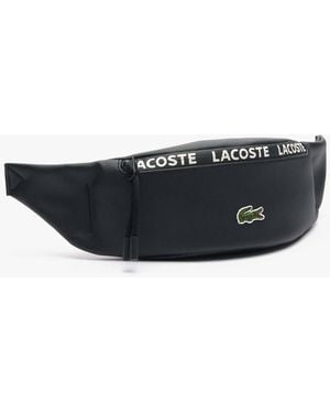 Lacoste Accessories Canvas Lcst Logo Stripe Banana Bag - Black