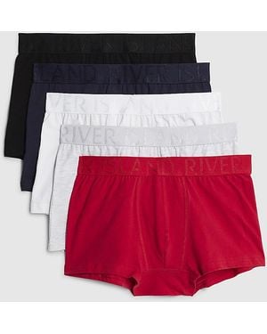 River Island Trunks Ri Waist 5 Pack Underwear Cotton - Red