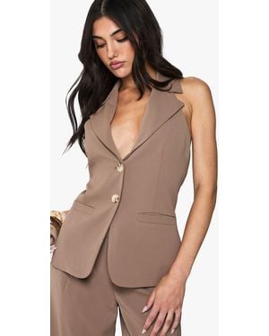 Boohoo Tailored Woven Bermuda Shorts - Brown