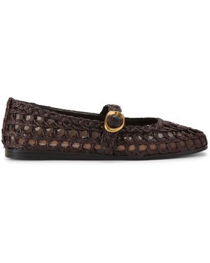 Steve Madden Melody Raffia Ballet Flats Fabric - Brown