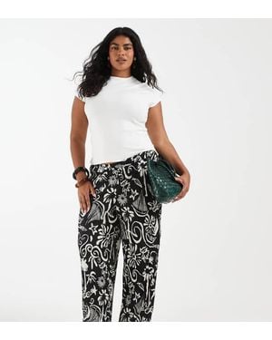 Vero Moda High Waist Wide Leg Plisse Trouser - Black