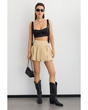 Hiccup Mini Balloon Skirt With Attached Inner Short - White