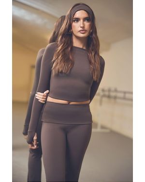 DSGN Studio Sculpt Long Sleeve Top - Brown