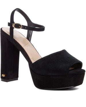 Dune Mayci Suede Platform Open Toe Sandals - Black