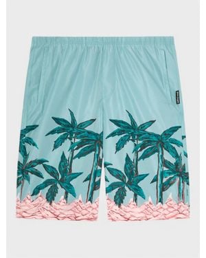 Palm Angels Palms Row Long Swimshorts 'Light' - Green