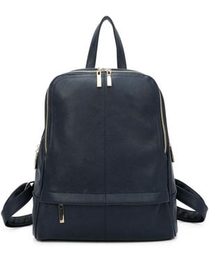 Woodland Leathers Fashion Backpack With Anti Theft Zipper - Blue