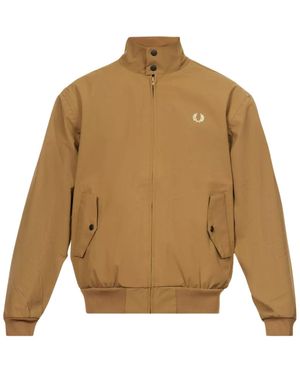 Fred Perry Bonded Zip Through Jacket Polyamide - Brown