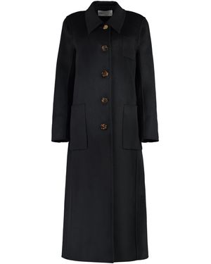 Tory Burch Single-Breasted Wool Coat - Black
