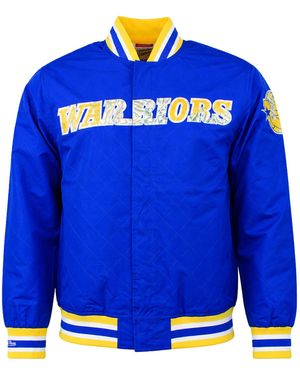 Mitchell & Ness Nba Golden State Warriors Warm Up Jacket - Blue