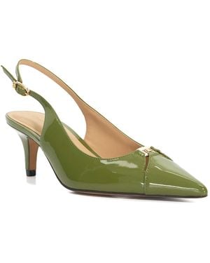 Dune Distinctive Leather Sling-Backs - Green