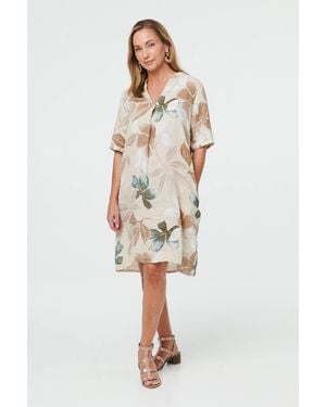 Izabel London Patchwork Print Long Sleeve Shirt - White