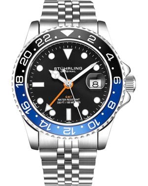 Stuhrling And Meridian Gmt Quartz 42Mm - Grey