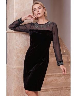 Roman Premium Velvet Dress - Black