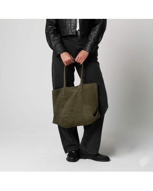 Barneys Originals Real Suede Tote Bag - Black