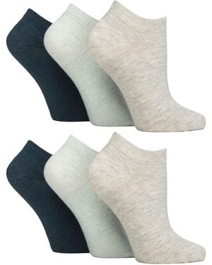 IOMI 6 Pack Diabetic Trainer Socks - Blue