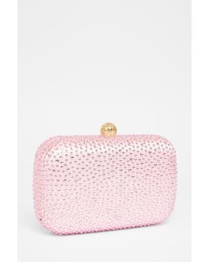 Quiz Diamante Clip Box Bag Glass - Pink