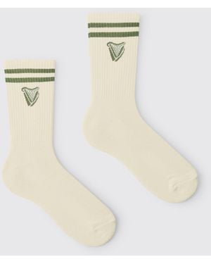 BoohooMAN Guinness Licensed Socks - White