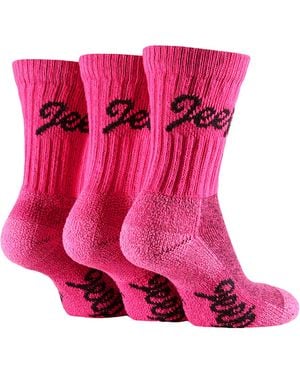 Jeep 3 Paar Katoenen Wandelsokken Voor - Cerise - Roze