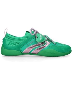 Steve Madden Suede Biscotti Trainers - Green