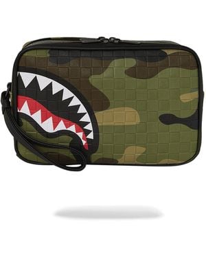 Sprayground Woodland Camo Check Toiletry Bag - Green