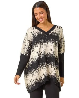 Roman Abstract Knit Jumper - Black