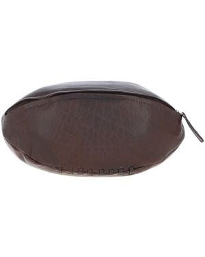 Ashwood Leather Rugby Ball Washbag - Brown