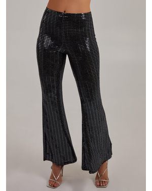 Pink Vanilla Vanilla Sparkle Flared Trousers - Black