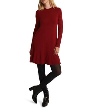 Phase Eight Vickie Fine Knit Flippy Hem Dress - Red