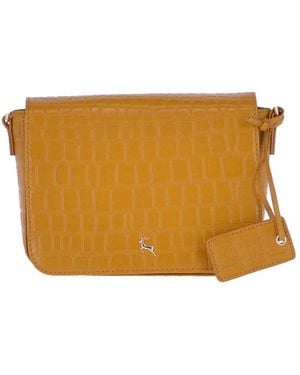 Ashwood Leather 'Intenso Gialo' Croc-Embossed Crossbody Bag - Orange