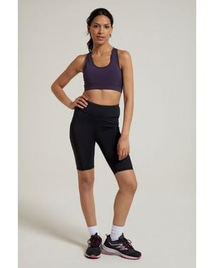 Mountain Warehouse 'Bounce' Legging Shorts High Waisted Quick Drying Gym Bottoms - Blue