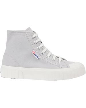 Superga Ladies 2696 Stripe High Tops /Avorio) - Grey