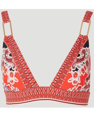 Karen Millen Scarf Mirrored Print Plunge Bikini Top