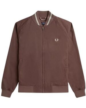 Fred Perry Carrington Brick Tennis Bomber Jacket - Brown