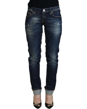 Acht Skinny Jeans Met Verwaarloosde Details - Blauw