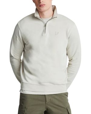Lyle & Scott Tonal Eagle Half Zip Jumper Sweatshirt - Grey