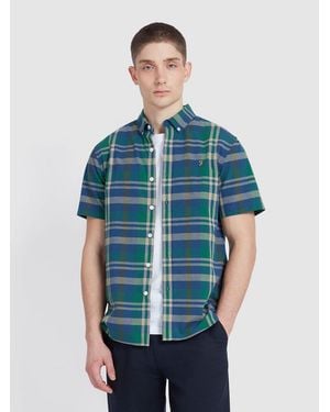 Farah Cold Metal Wylan Chequered Shirt - Blue
