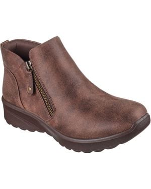 Skechers Lovely Vibe Fall In Bloom Textiel Dames Chocolade Winter Enkellaarsjes - Bruin