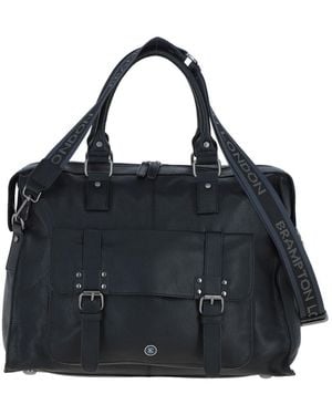 Brampton London 'Rodeo' Real Leather Weekender Bag - Black